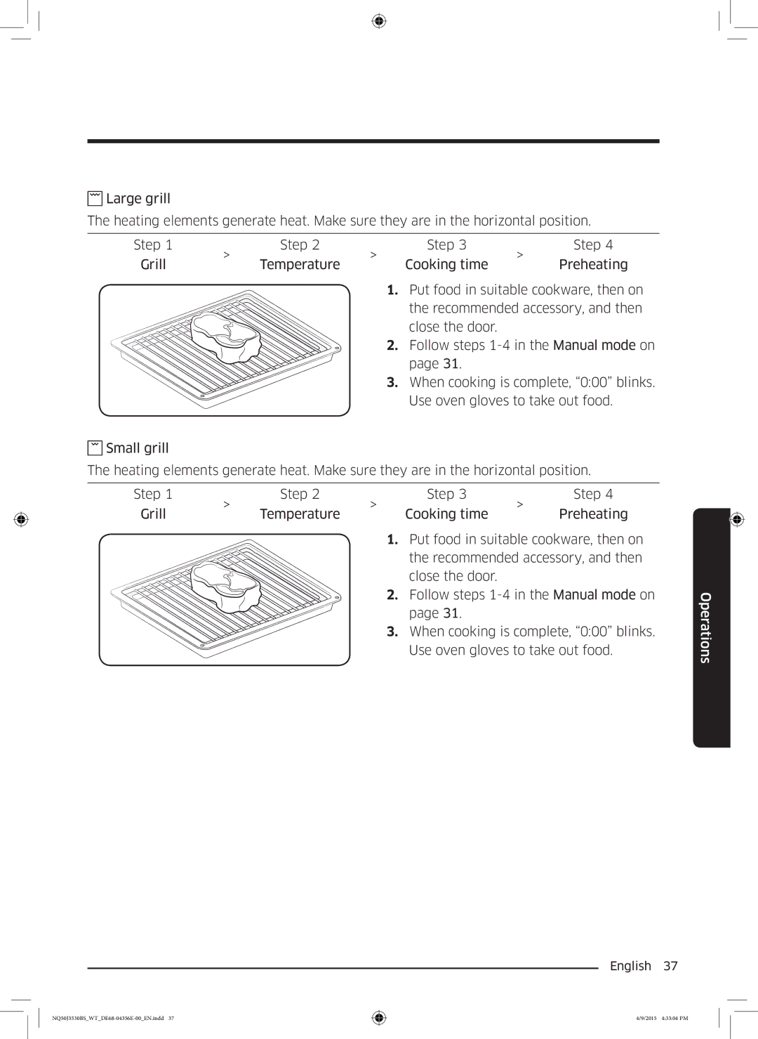 Samsung NQ50J3530BS/WT manual Operations 