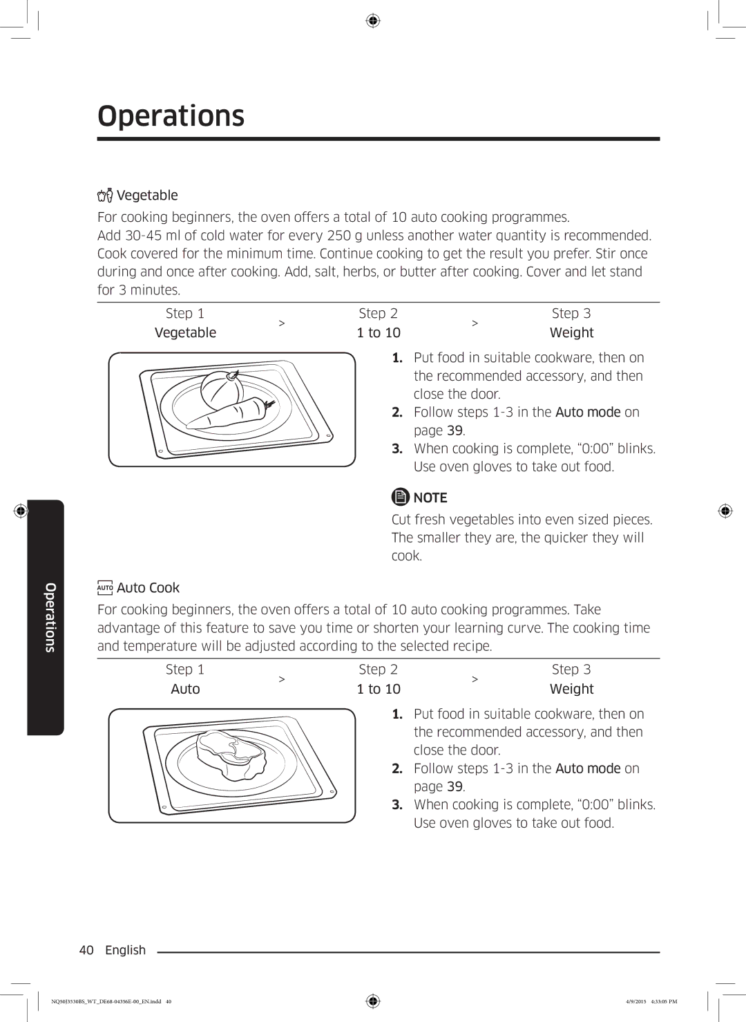 Samsung NQ50J3530BS/WT manual Operations 