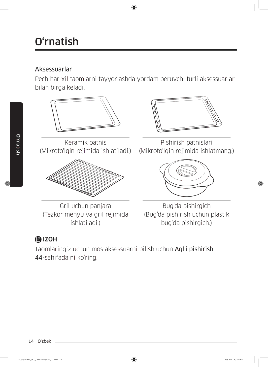 Samsung NQ50J3530BS/WT manual Izoh 