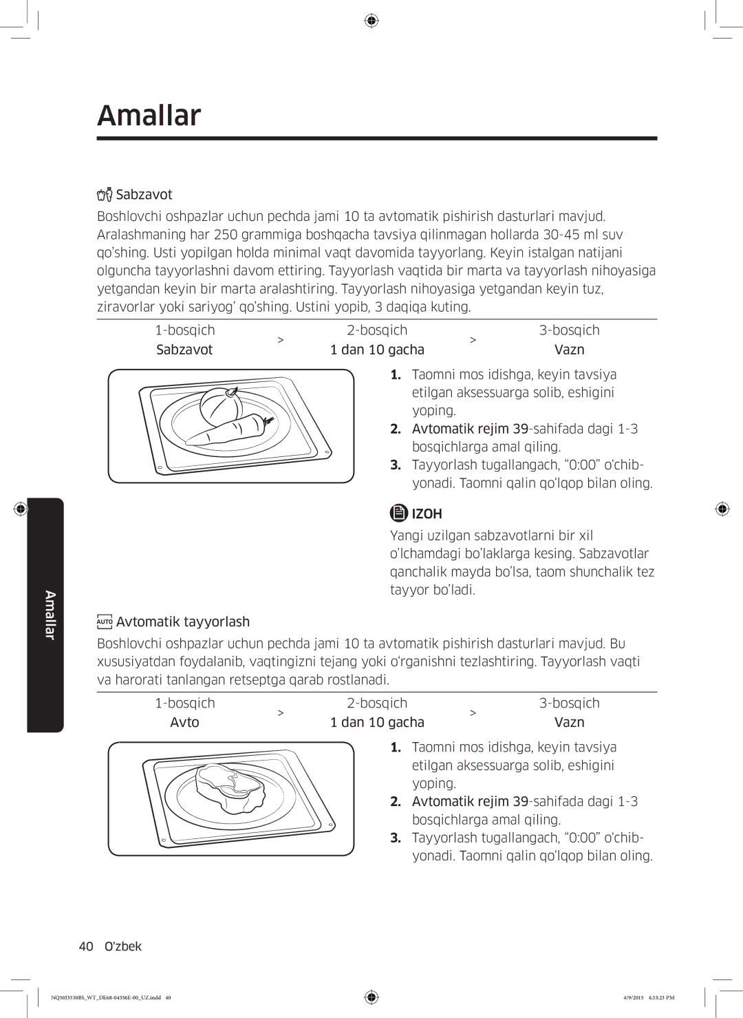 Samsung NQ50J3530BS/WT manual Amallar 