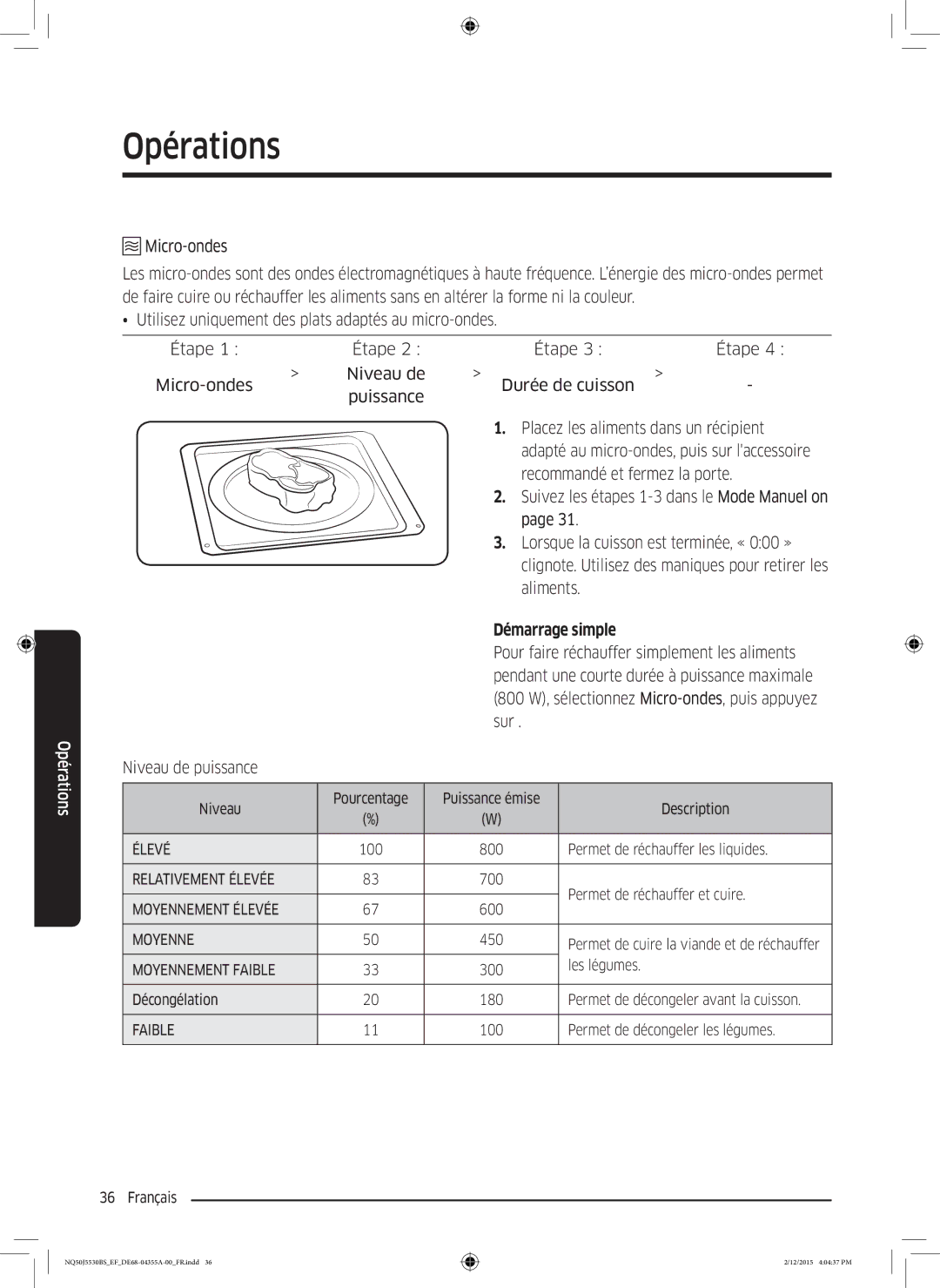 Samsung NQ50J5530BS/EF manual Démarrage simple 