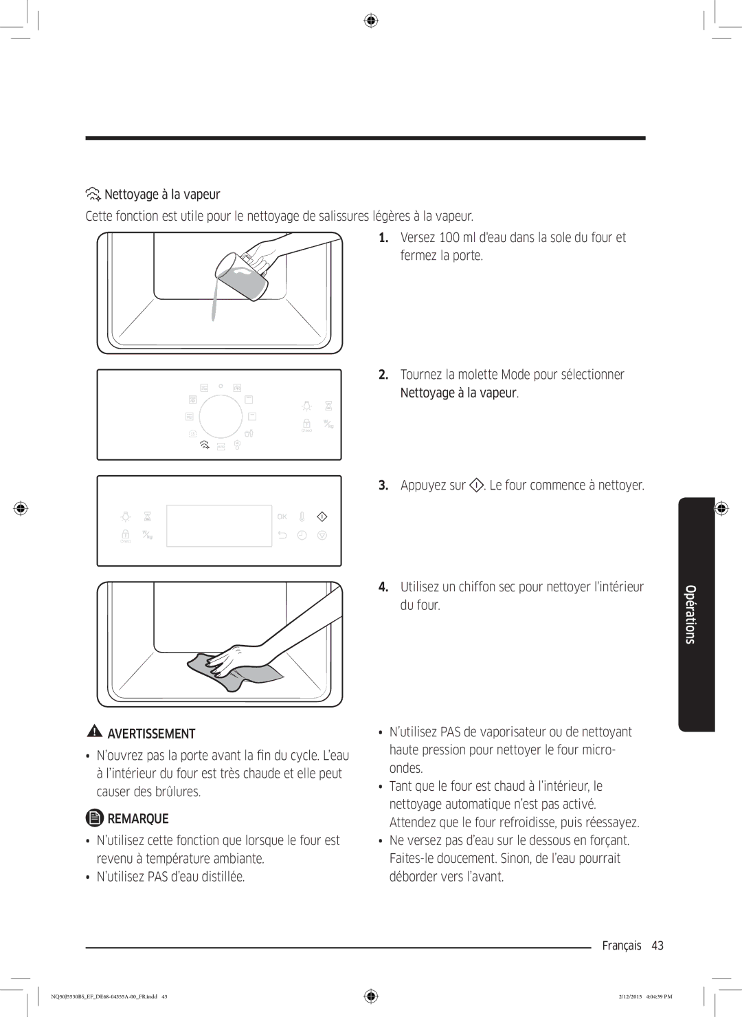 Samsung NQ50J5530BS/EF manual Avertissement 