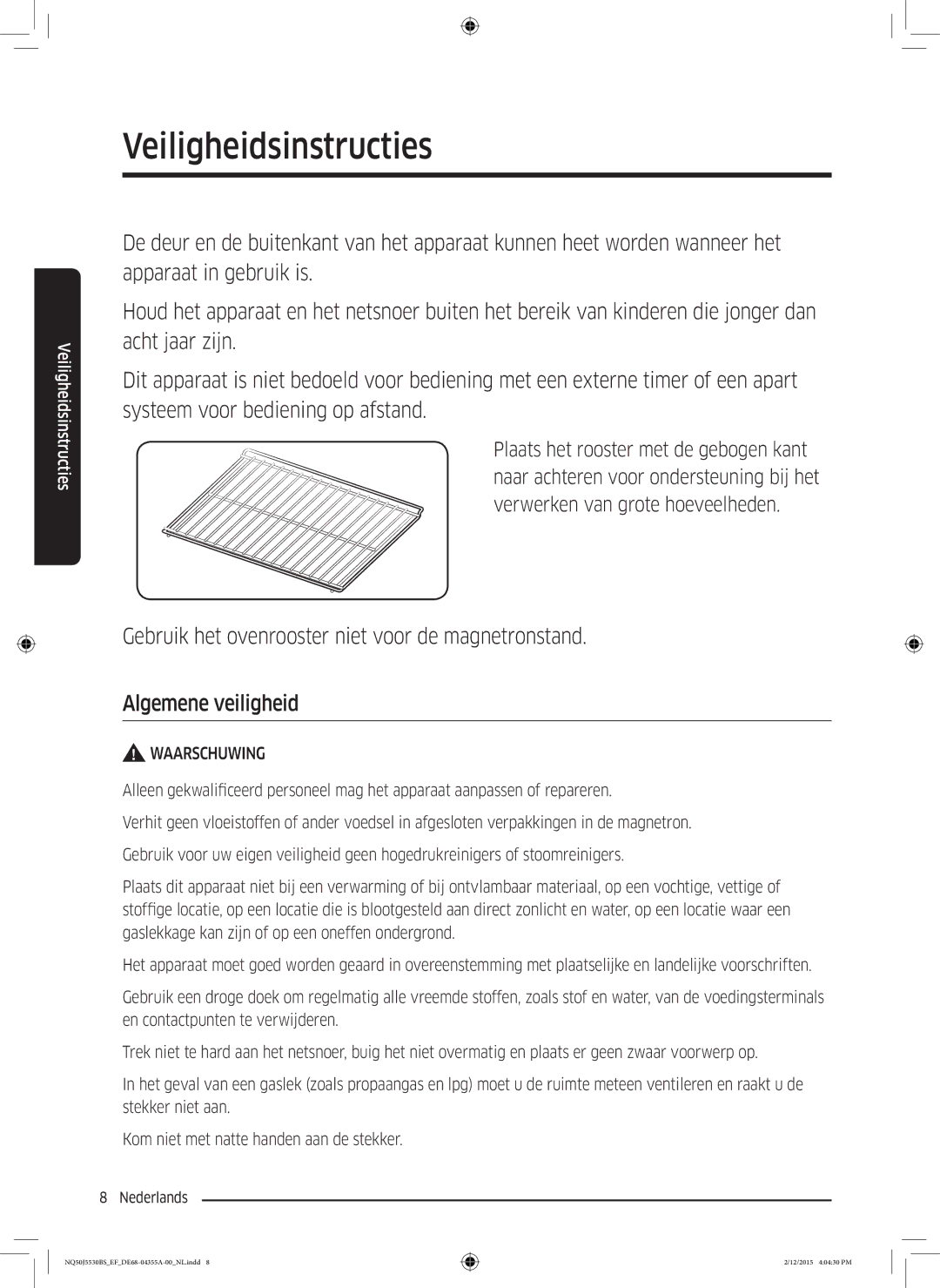 Samsung NQ50J5530BS/EF manual Waarschuwing 