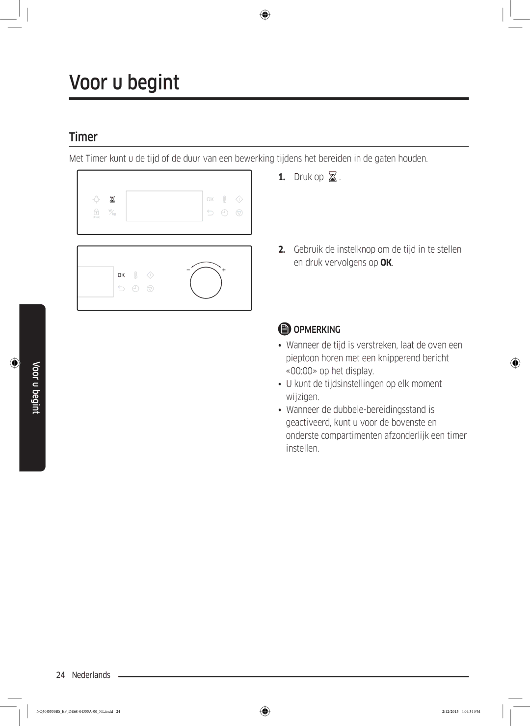 Samsung NQ50J5530BS/EF manual Timer 