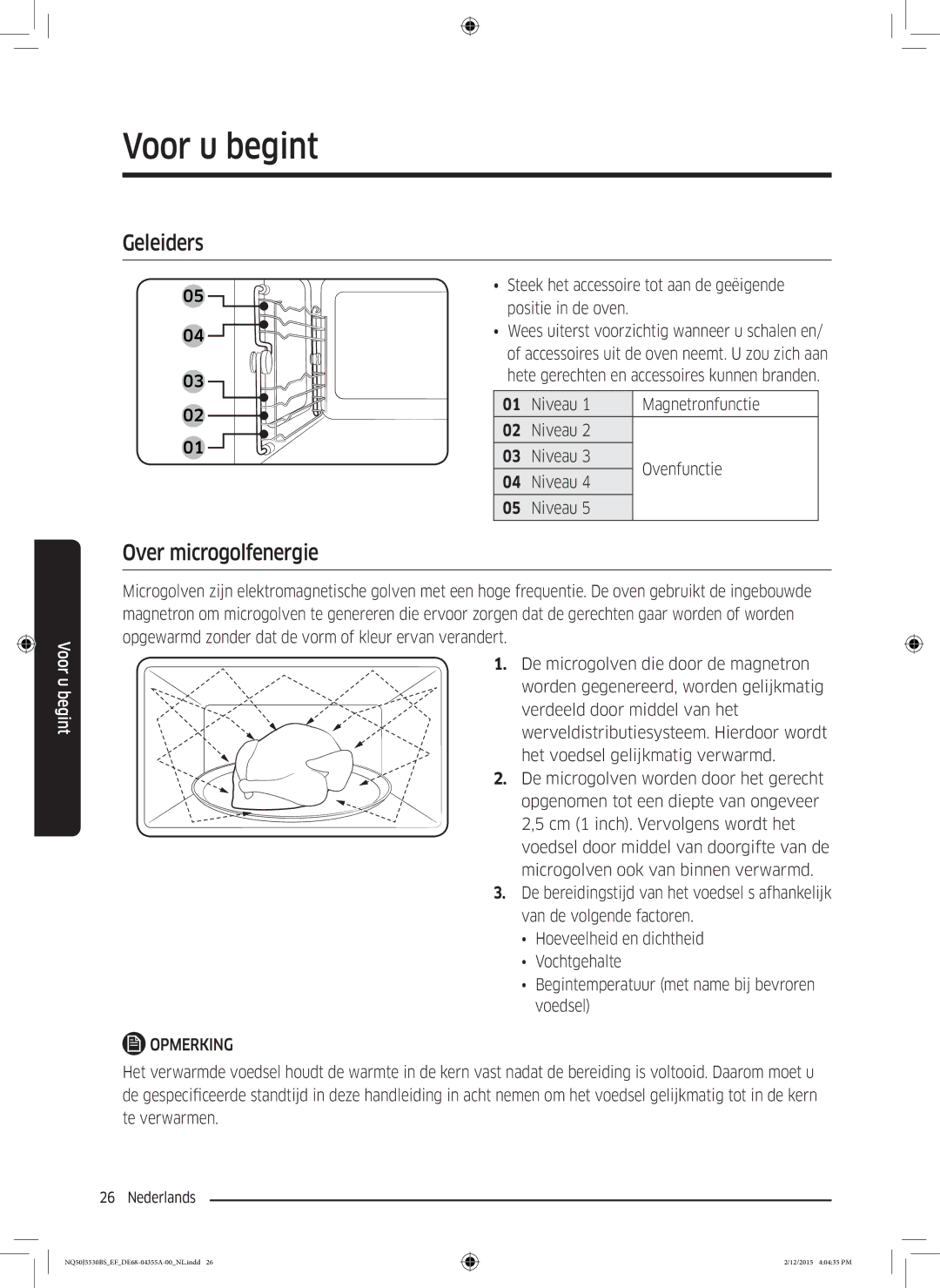 Samsung NQ50J5530BS/EF manual Geleiders, Over microgolfenergie, Niveau Magnetronfunctie Ovenfunctie 