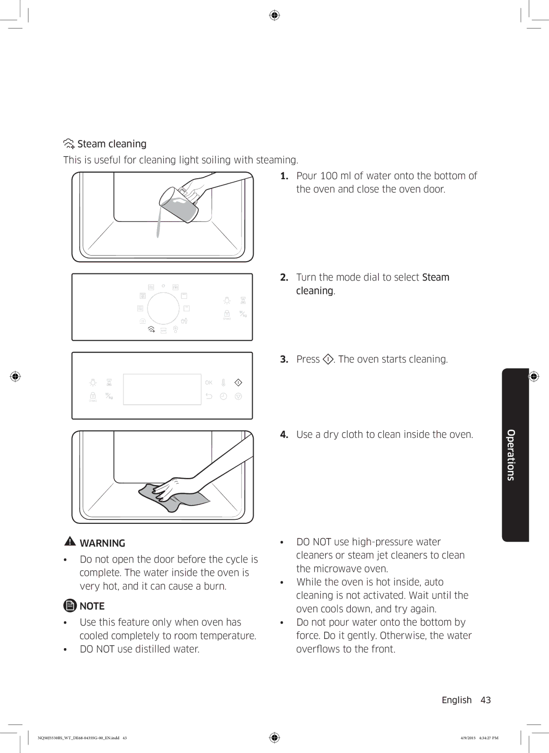 Samsung NQ50J5530BS/WT manual Operations 