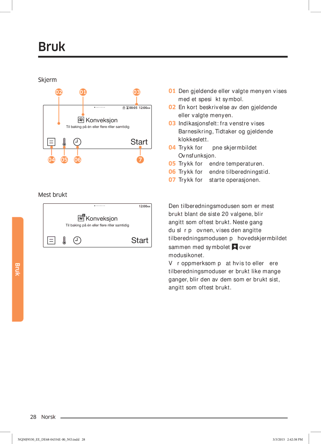 Samsung NQ50J9530BS/EE manual Start 