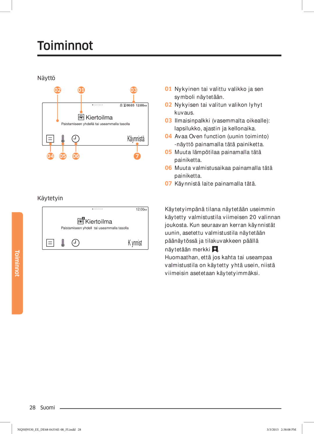 Samsung NQ50J9530BS/EE manual Käynnistä 