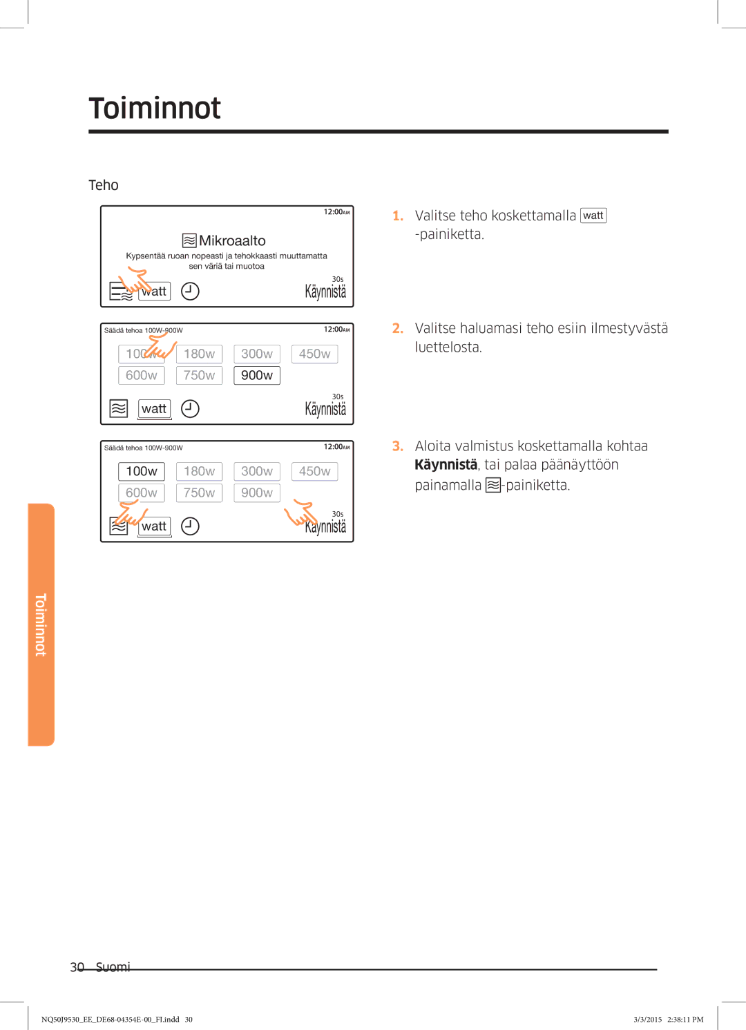 Samsung NQ50J9530BS/EE manual Mikroaalto 