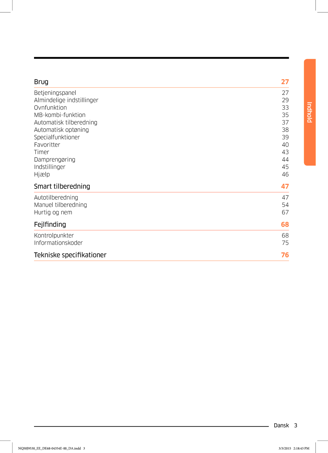 Samsung NQ50J9530BS/EE manual Smart tilberedning 