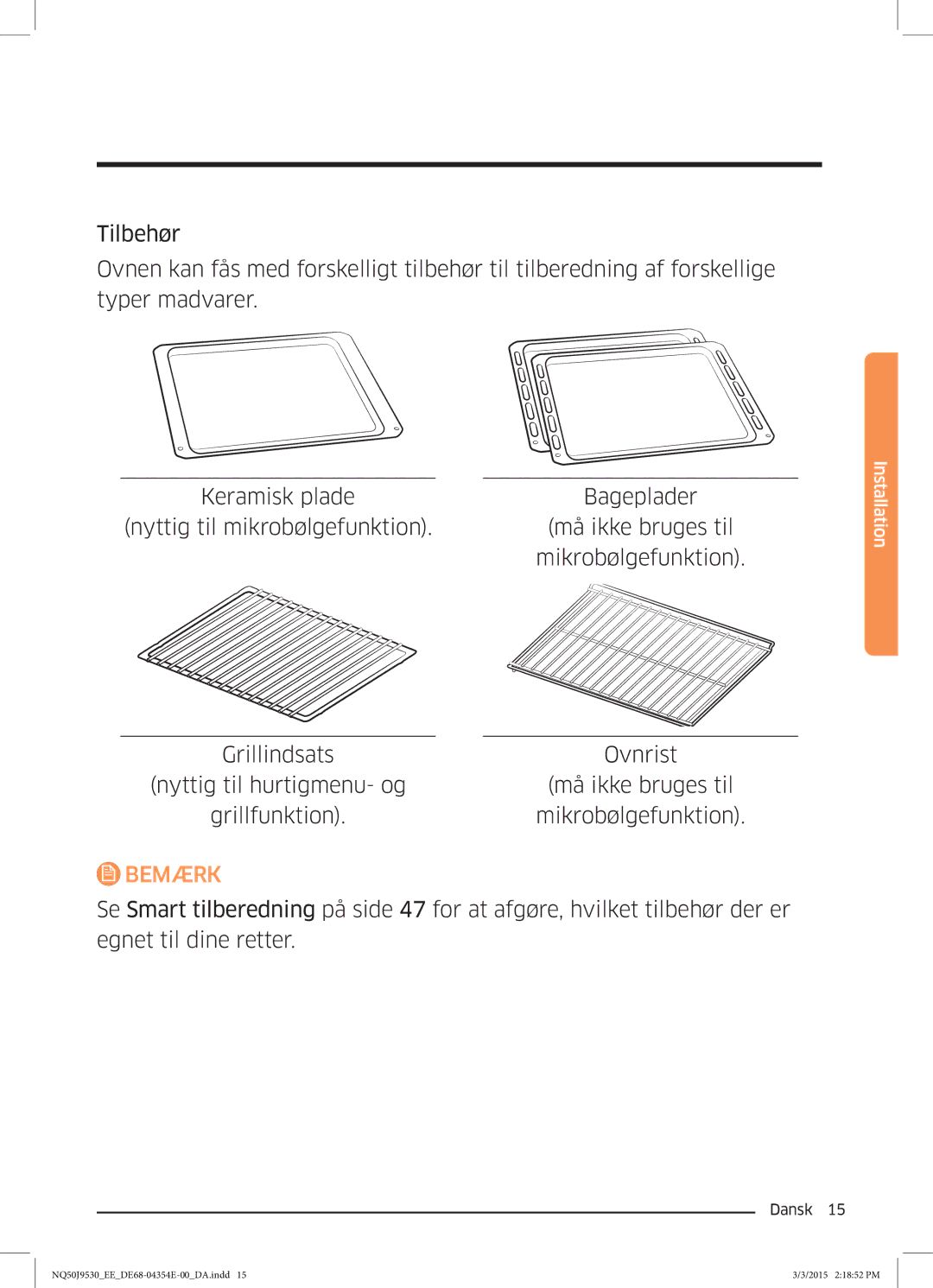 Samsung NQ50J9530BS/EE manual Bemærk 