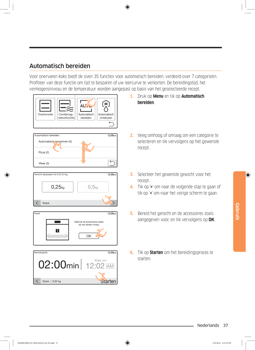 Samsung NQ50J9530BS/EF manual Automatisch bereiden 