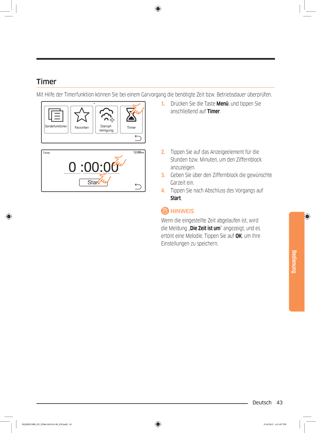 Samsung NQ50J9530BS/EF manual Start 