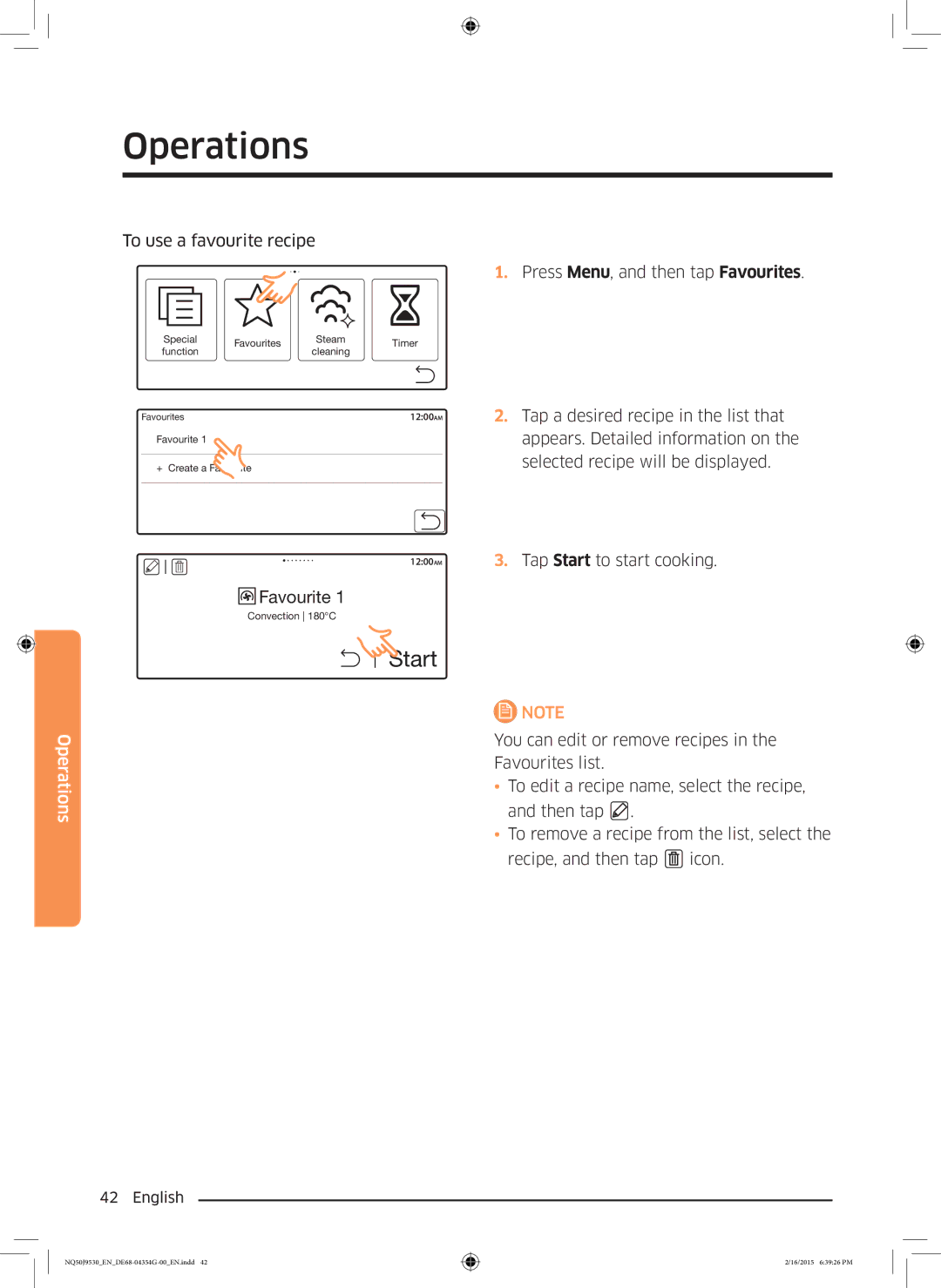 Samsung NQ50J9530BS/EO manual Favourite 