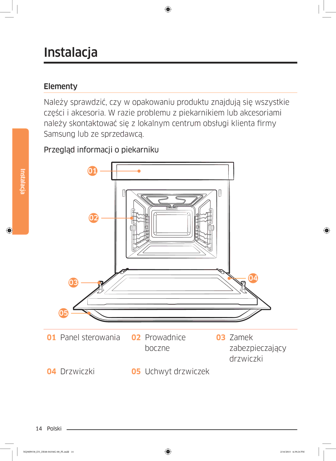 Samsung NQ50J9530BS/EO manual Instalacja 