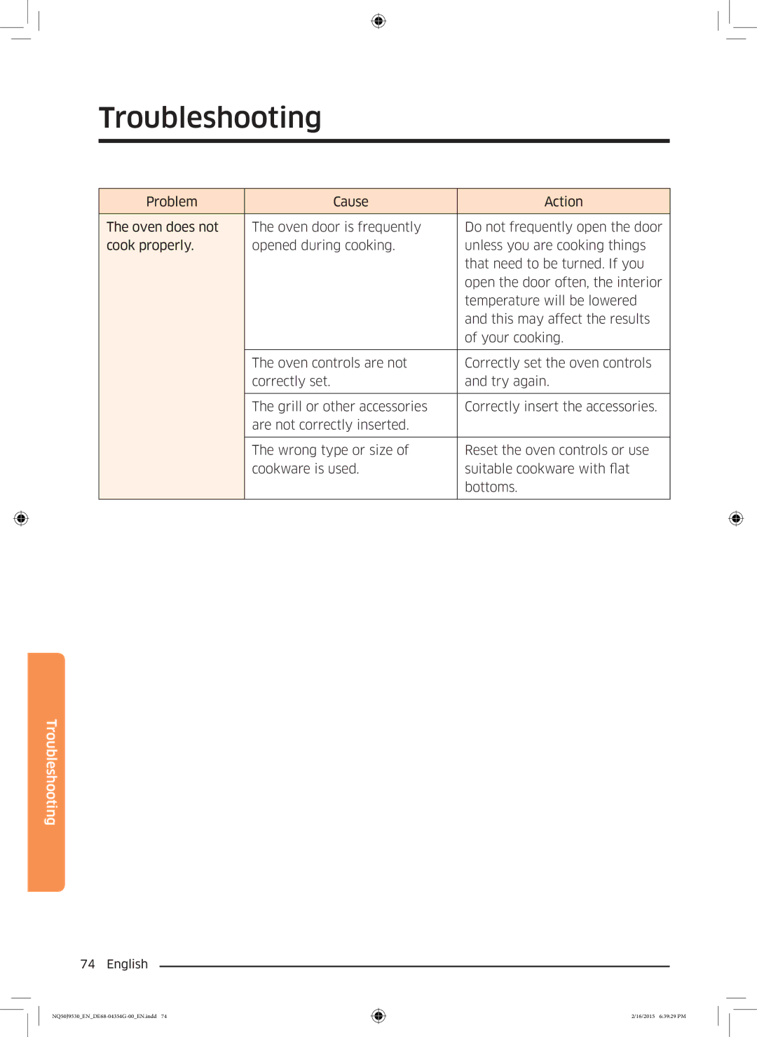 Samsung NQ50J9530BS/EO manual Troubleshooting 