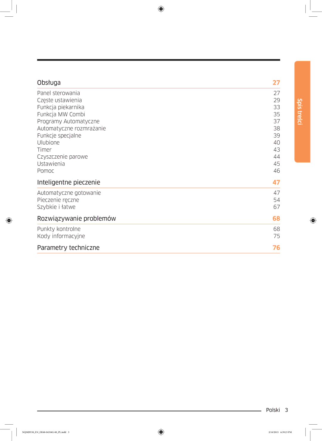 Samsung NQ50J9530BS/EO manual Inteligentne pieczenie 