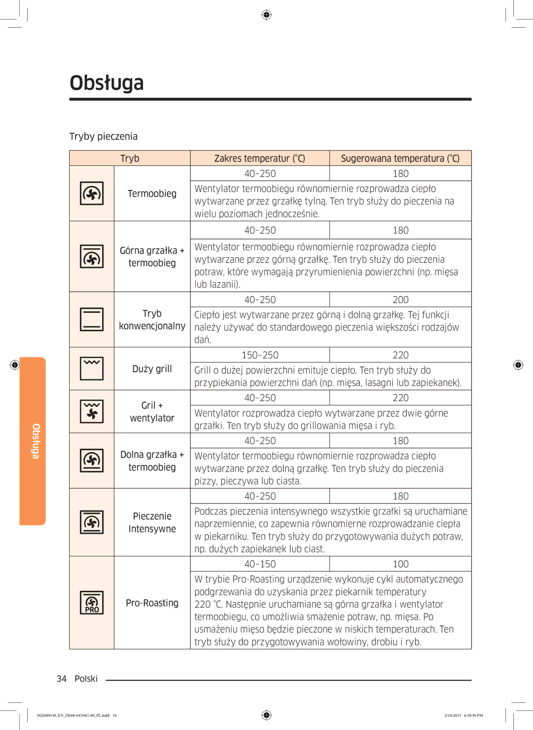 Samsung NQ50J9530BS/EO manual Naprzemiennie, co zapewnia równomierne rozprowadzanie ciepła 