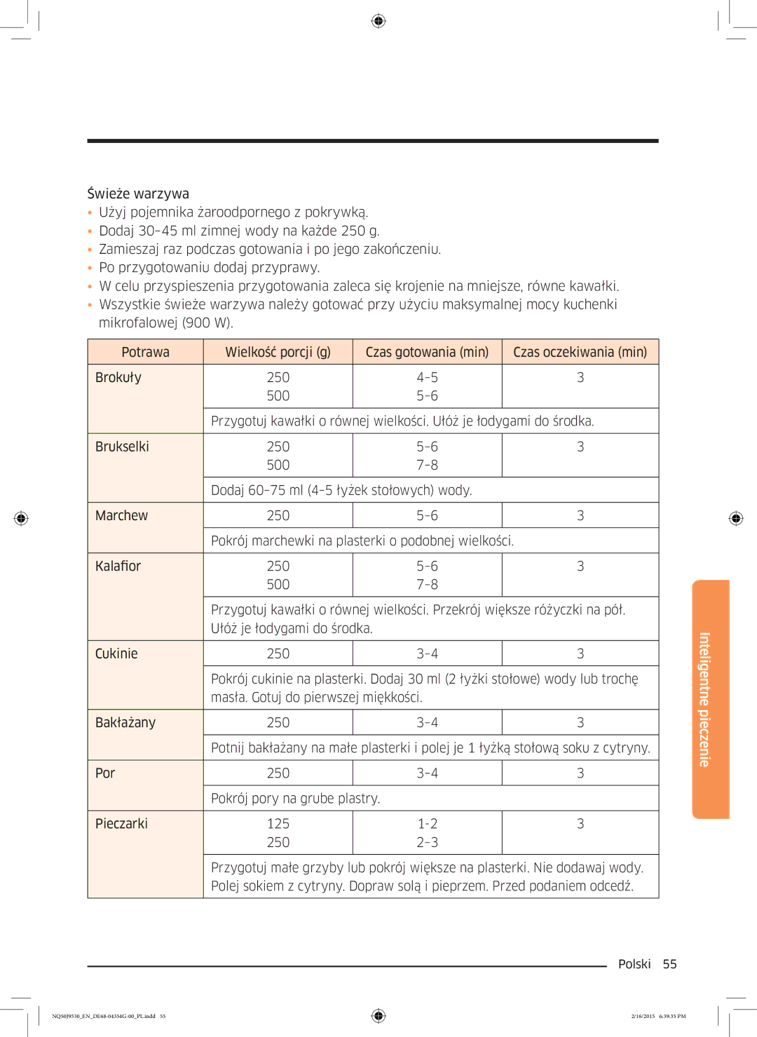 Samsung NQ50J9530BS/EO manual Inteligentne pieczenie 