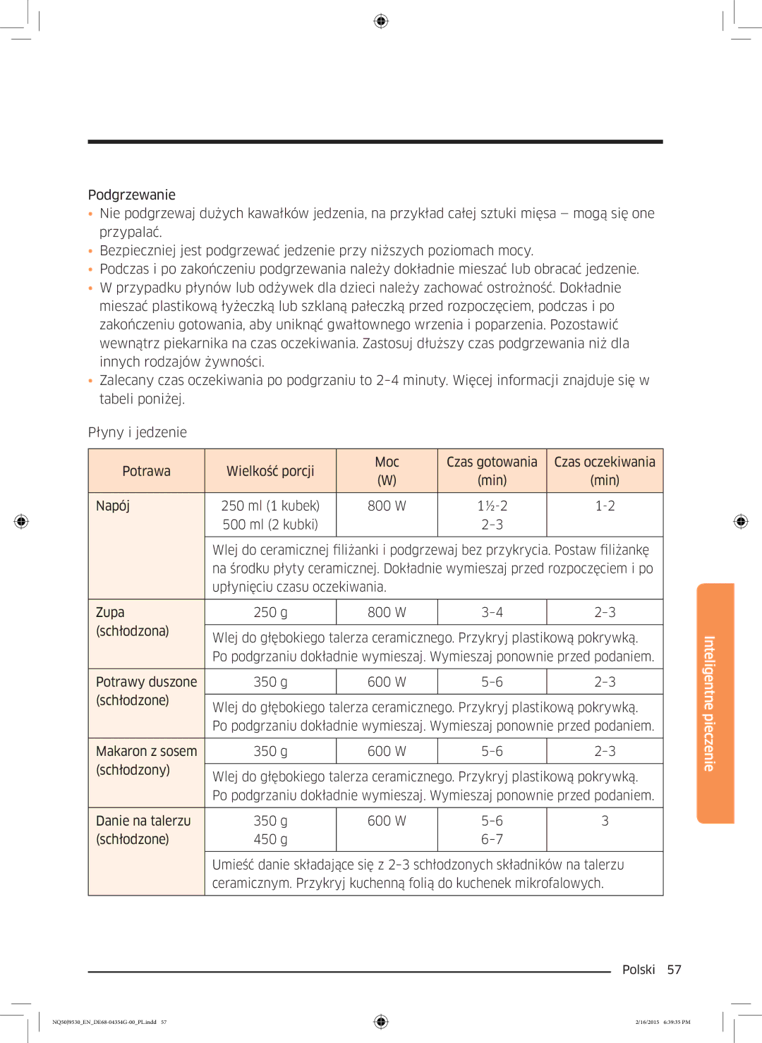 Samsung NQ50J9530BS/EO manual Inteligentne pieczenie 