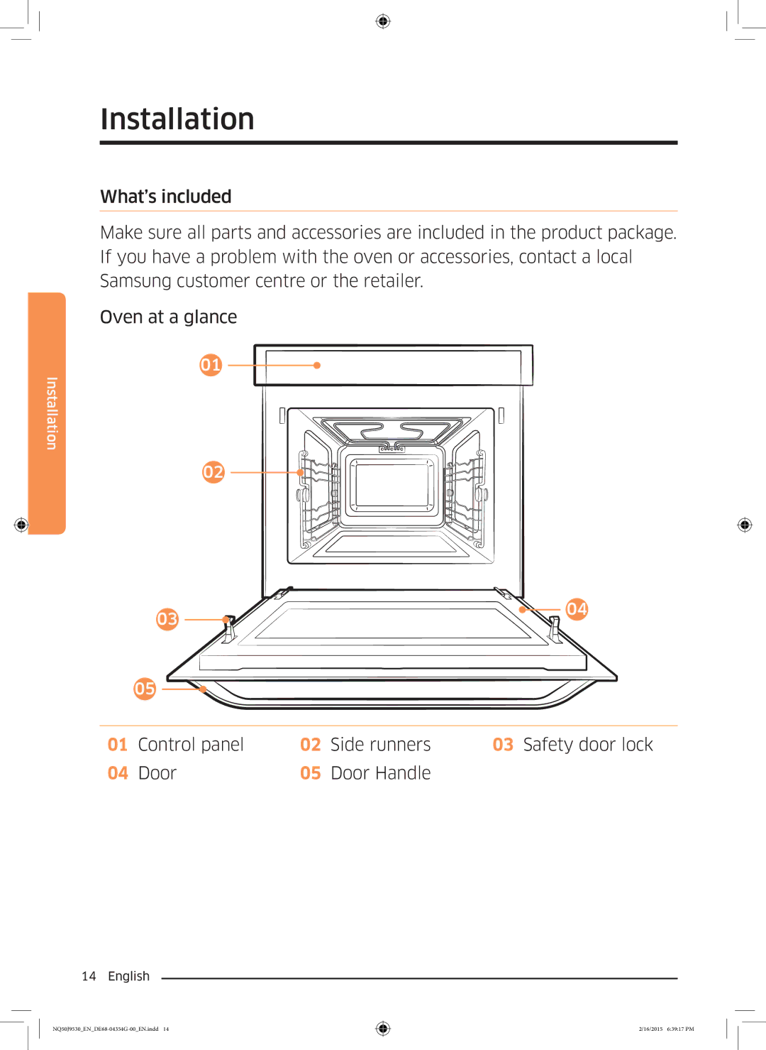 Samsung NQ50J9530BS/EO manual Installation 