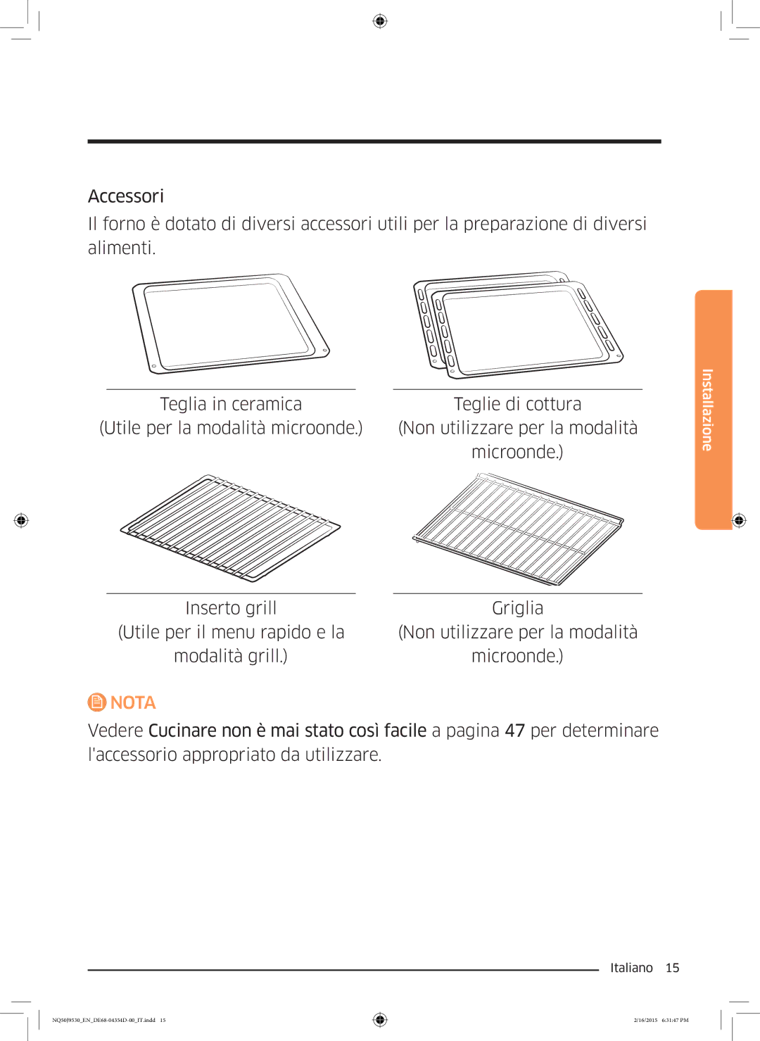 Samsung NQ50J9530BS/ET manual Nota 