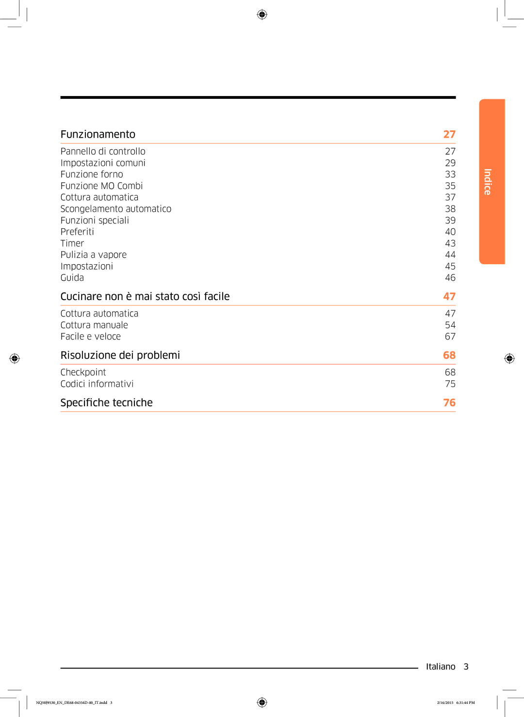 Samsung NQ50J9530BS/ET manual Cucinare non è mai stato così facile 