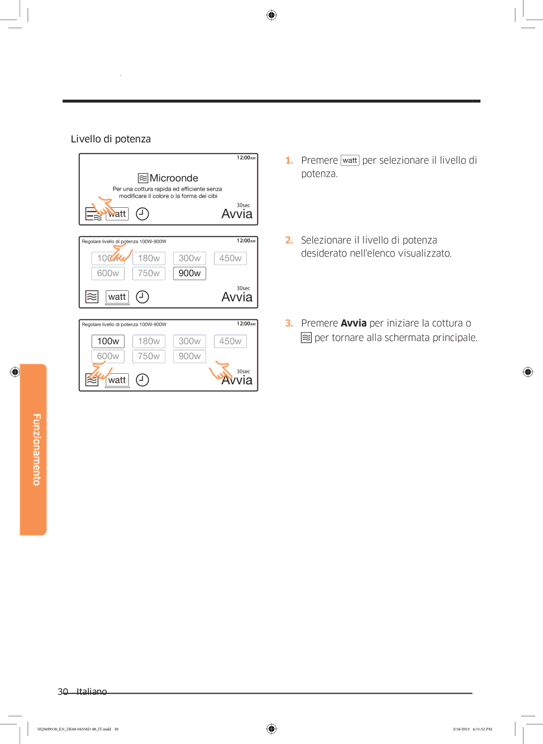 Samsung NQ50J9530BS/ET manual Avvia 