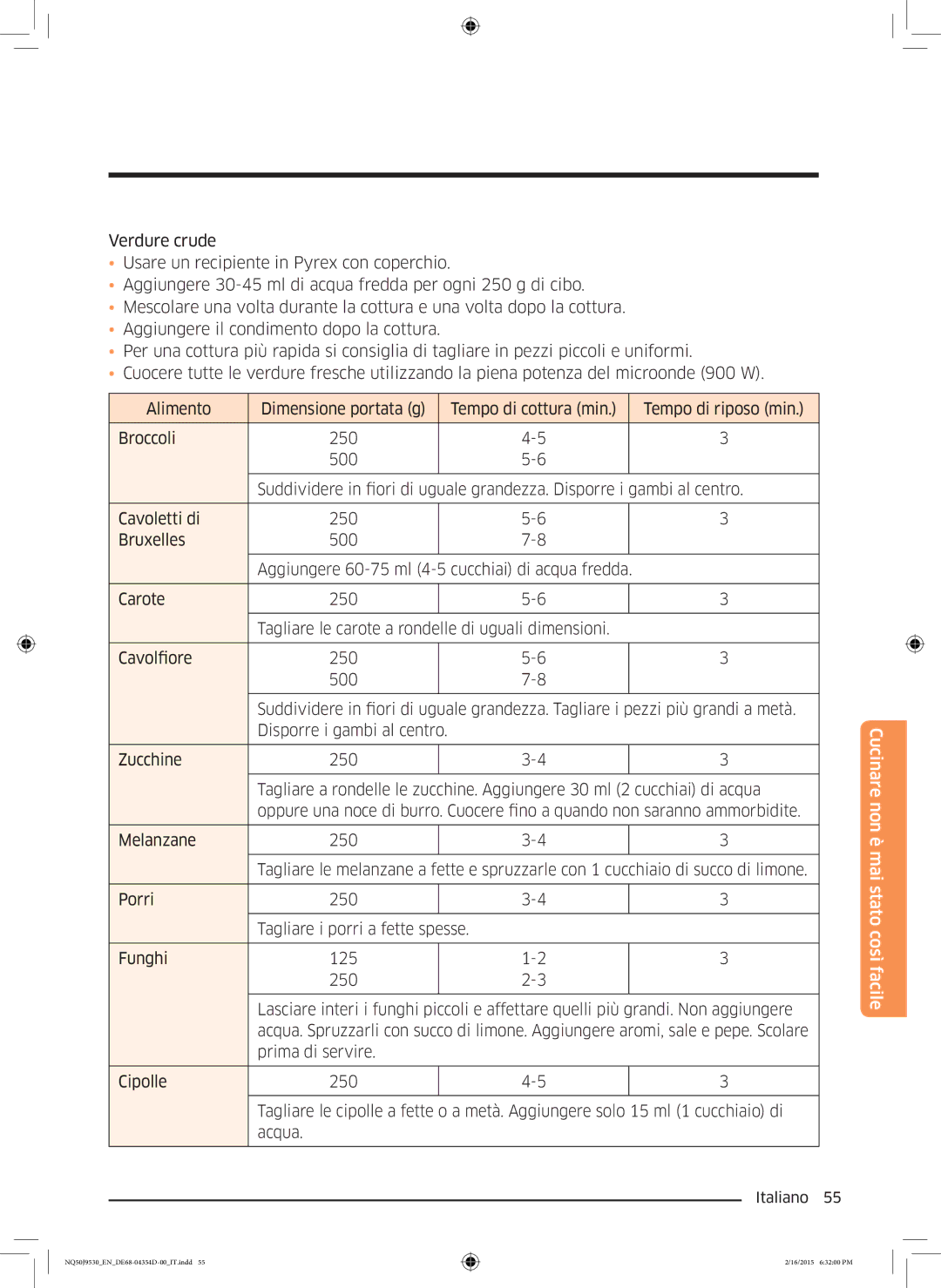 Samsung NQ50J9530BS/ET manual Cucinare non è mai stato così facile 