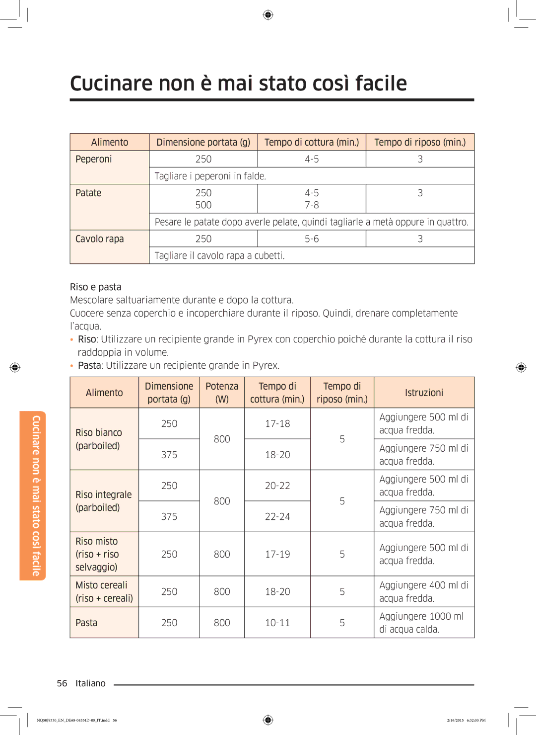 Samsung NQ50J9530BS/ET manual Cucinare non è mai stato così facile 