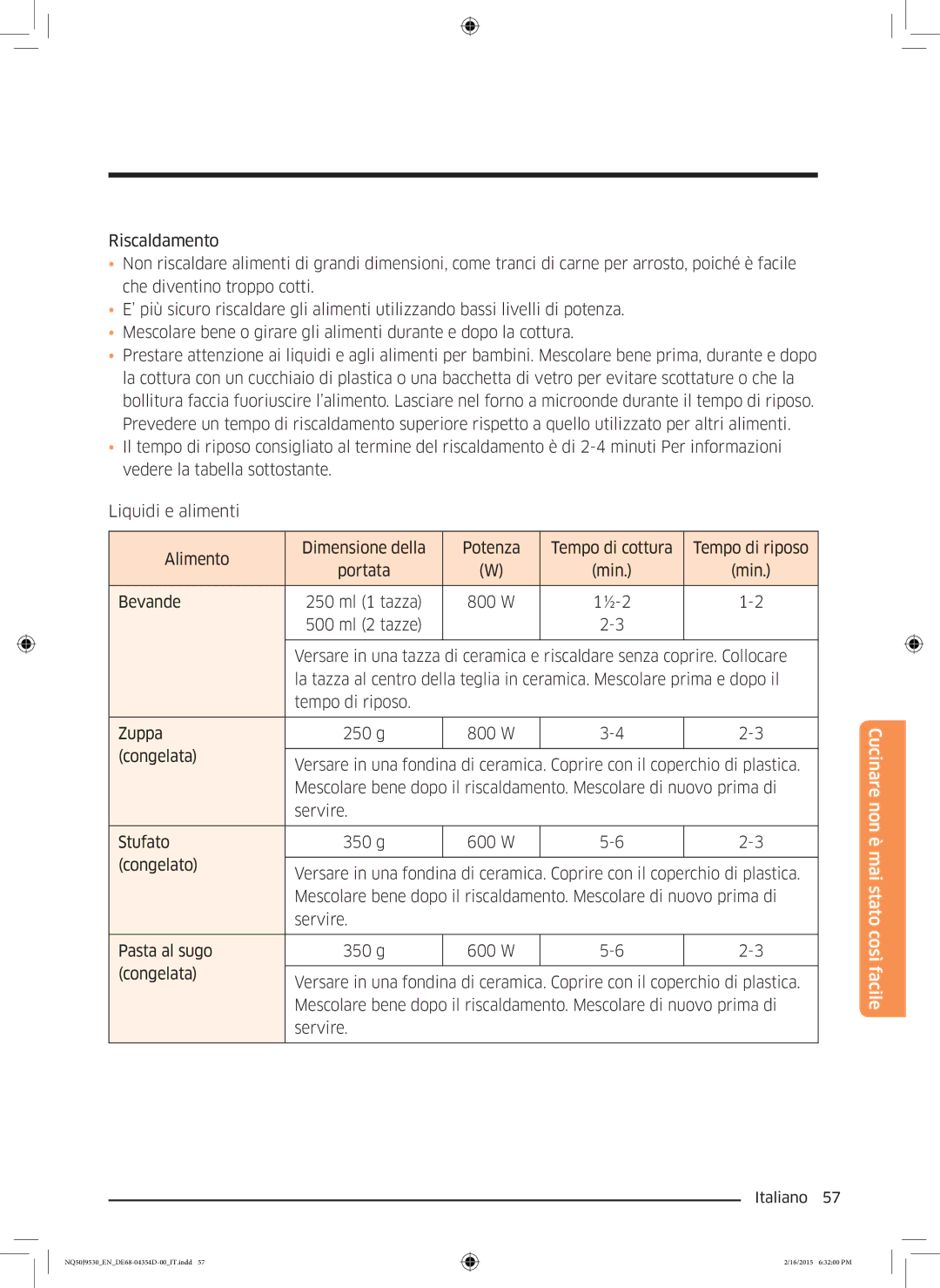 Samsung NQ50J9530BS/ET manual Cucinare non è mai stato così facile 