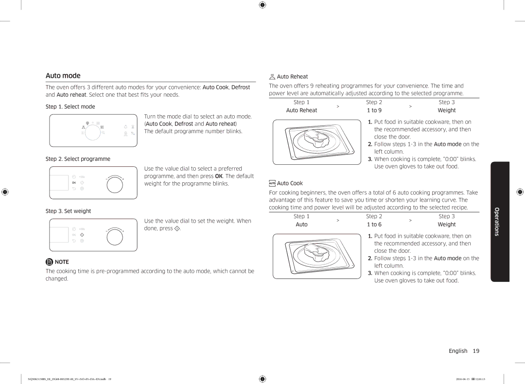 Samsung NQ50K3130BS/EE manual Auto mode 