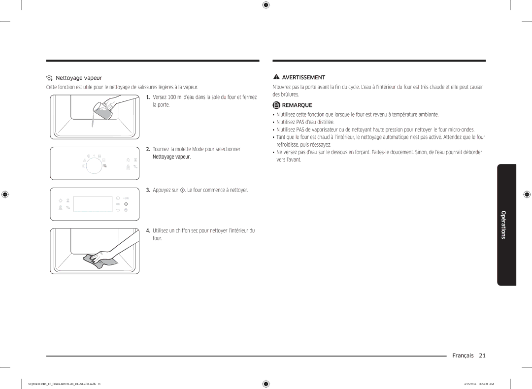 Samsung NQ50K3130BS/EF, NQ50K3130BS/EG manual Avertissement 