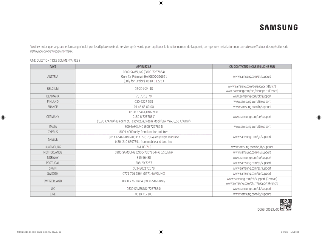 Samsung NQ50K3130BS/EG Samsung, Only for Premium HA Only for Dealers, 02-201-24-18, 70 70 19, 030-6227, 01 48 63 00, 815 