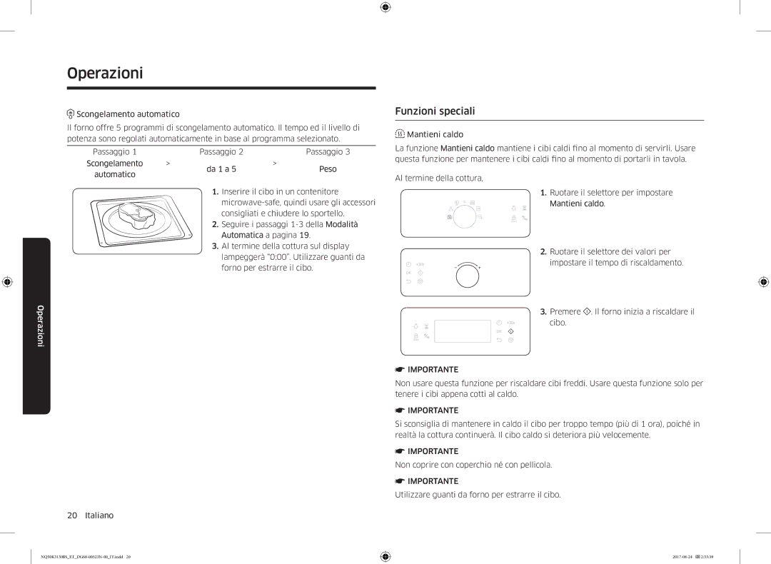 Samsung NQ50K3130BS/ET manual Funzioni speciali, Importante 