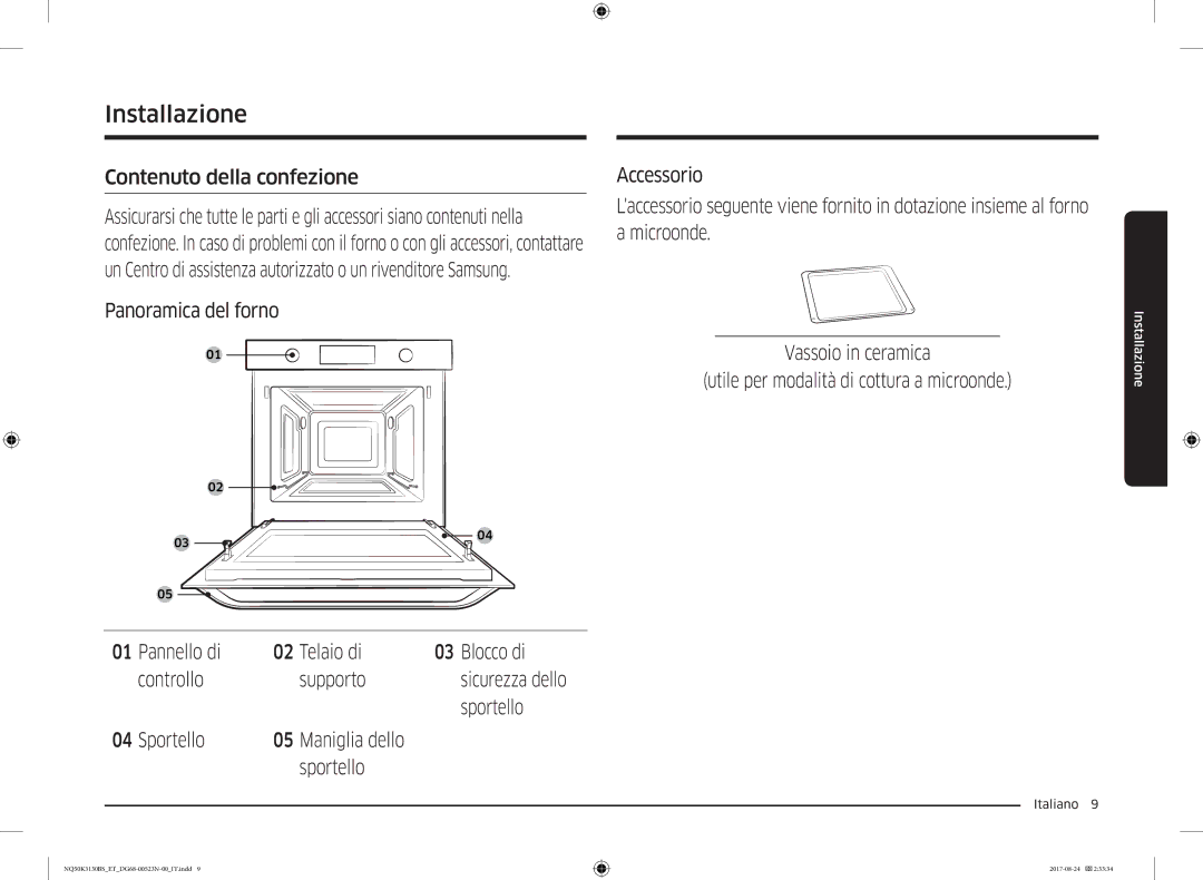 Samsung NQ50K3130BS/ET manual Installazione, Contenuto della confezione 