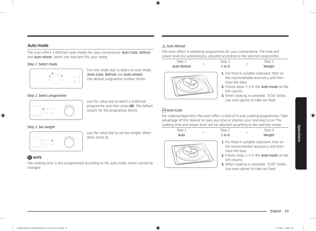 Samsung NQ50K5130BS/EE manual Auto mode 