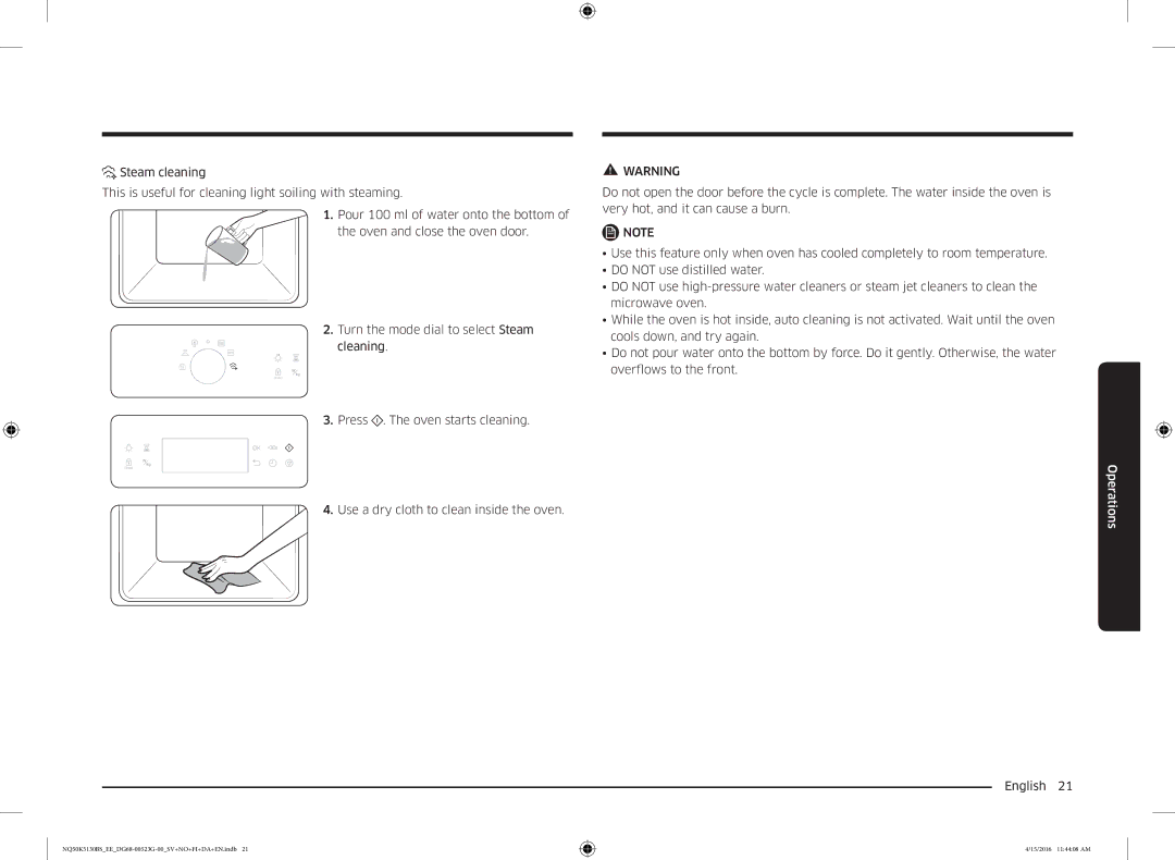 Samsung NQ50K5130BS/EE manual Operations 