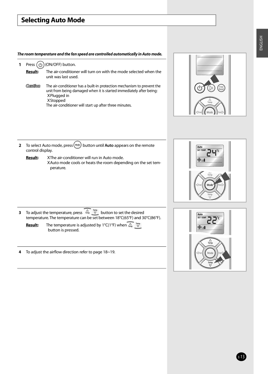 Samsung NS070NHXEA, NS035NHXEA, NS052NHXEA, NS026NHXEA manual Selecting Auto Mode 