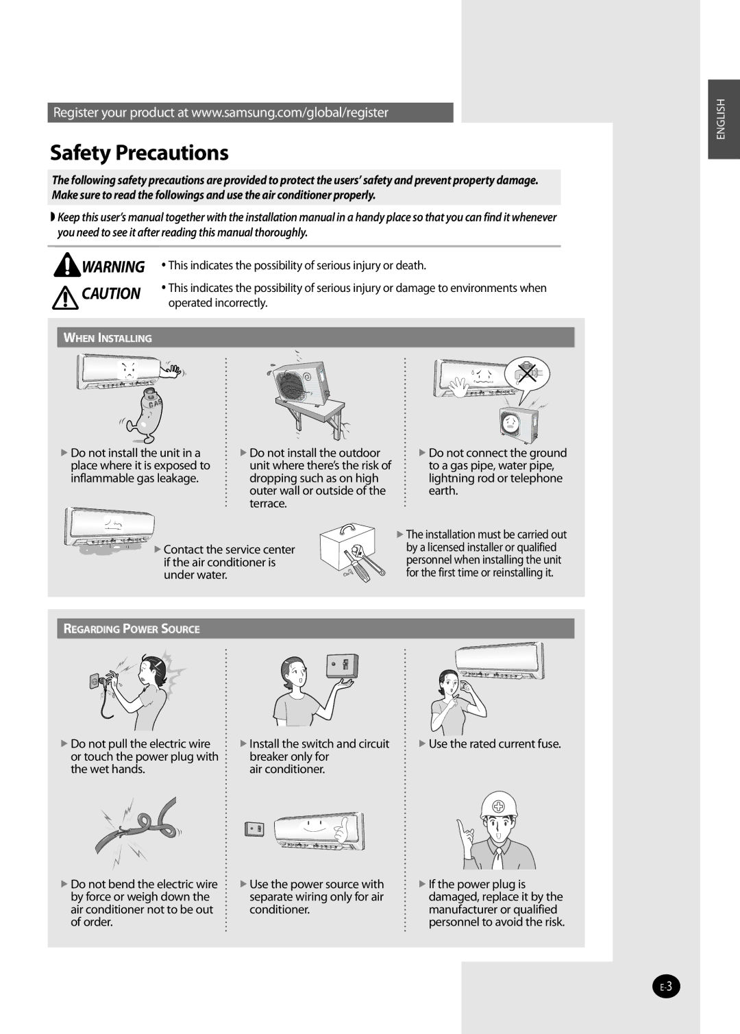 Samsung NS026NHXEA, NS035NHXEA, NS070NHXEA, NS052NHXEA manual Safety Precautions 