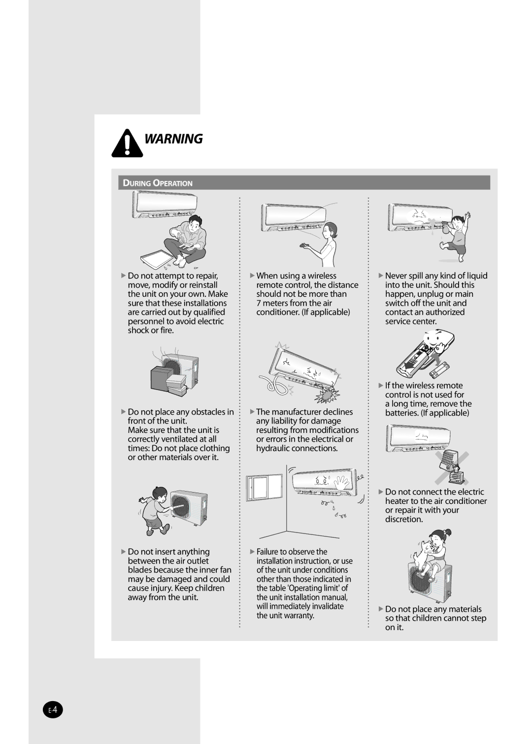 Samsung NS035NHXEA, NS070NHXEA, NS052NHXEA, NS026NHXEA manual During Operation 