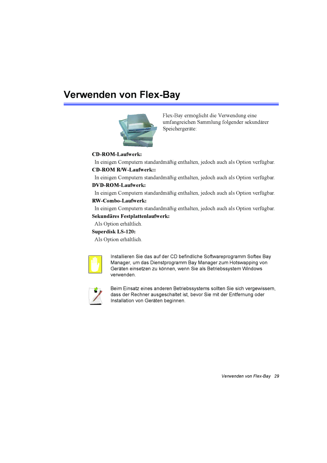 Samsung NT10FP042B/SEG, NT10FP014K/SEG, NT10FK03DR/SEG, NT10FP03DR/SEG, NT10FP01WX/SEG, NT10FK042B/SEG Verwenden von Flex-Bay 