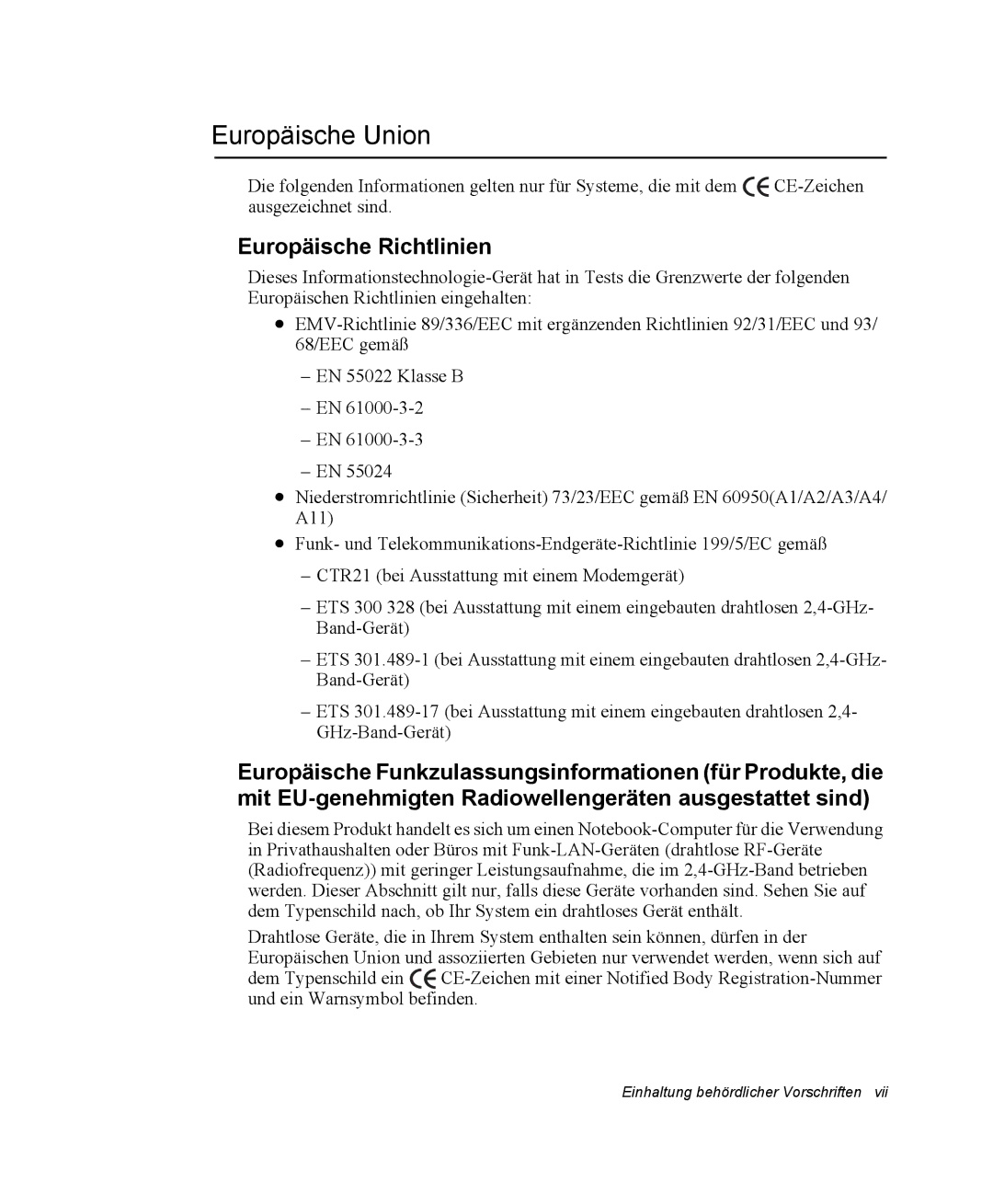 Samsung NV25CH1ZMK/SEG, NV25CHZZMK/SEG, NV25NHZ001/SEG, NV25NH12EM/SEG manual Europäische Union, Europäische Richtlinien 