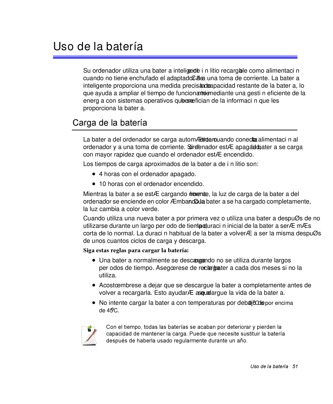 Samsung NV25NH0S1B/SES, NV25NH0VHX/SES Uso de la batería, Carga de la batería, Siga estas reglas para cargar la batería 