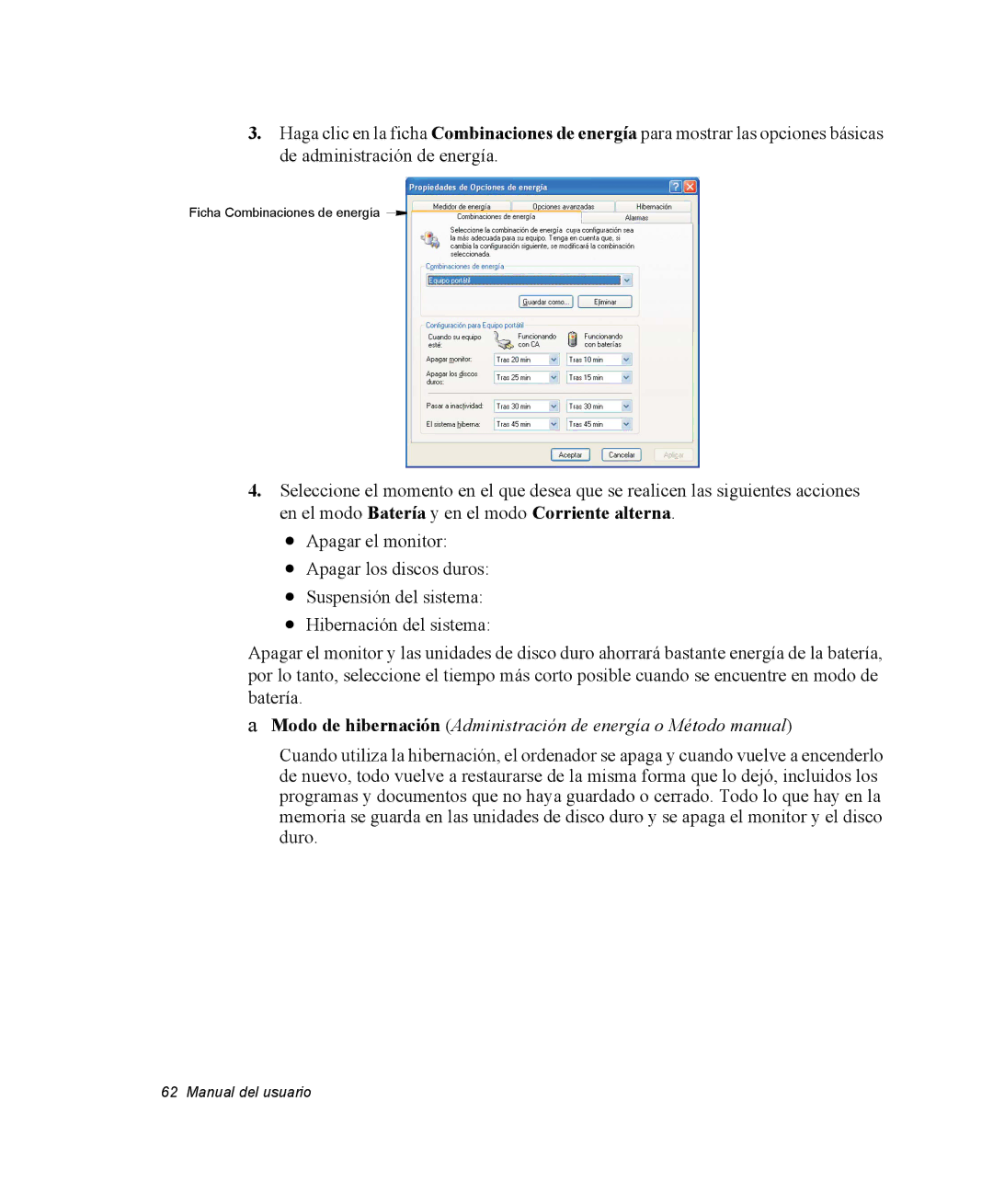 Samsung NV25NH0VLR/SES, NV25NH0VHX/SES, NV25CH0342/SES, NV25NH2CB7/SES, NV25NH0GTX/SES manual Ficha Combinaciones de energía 