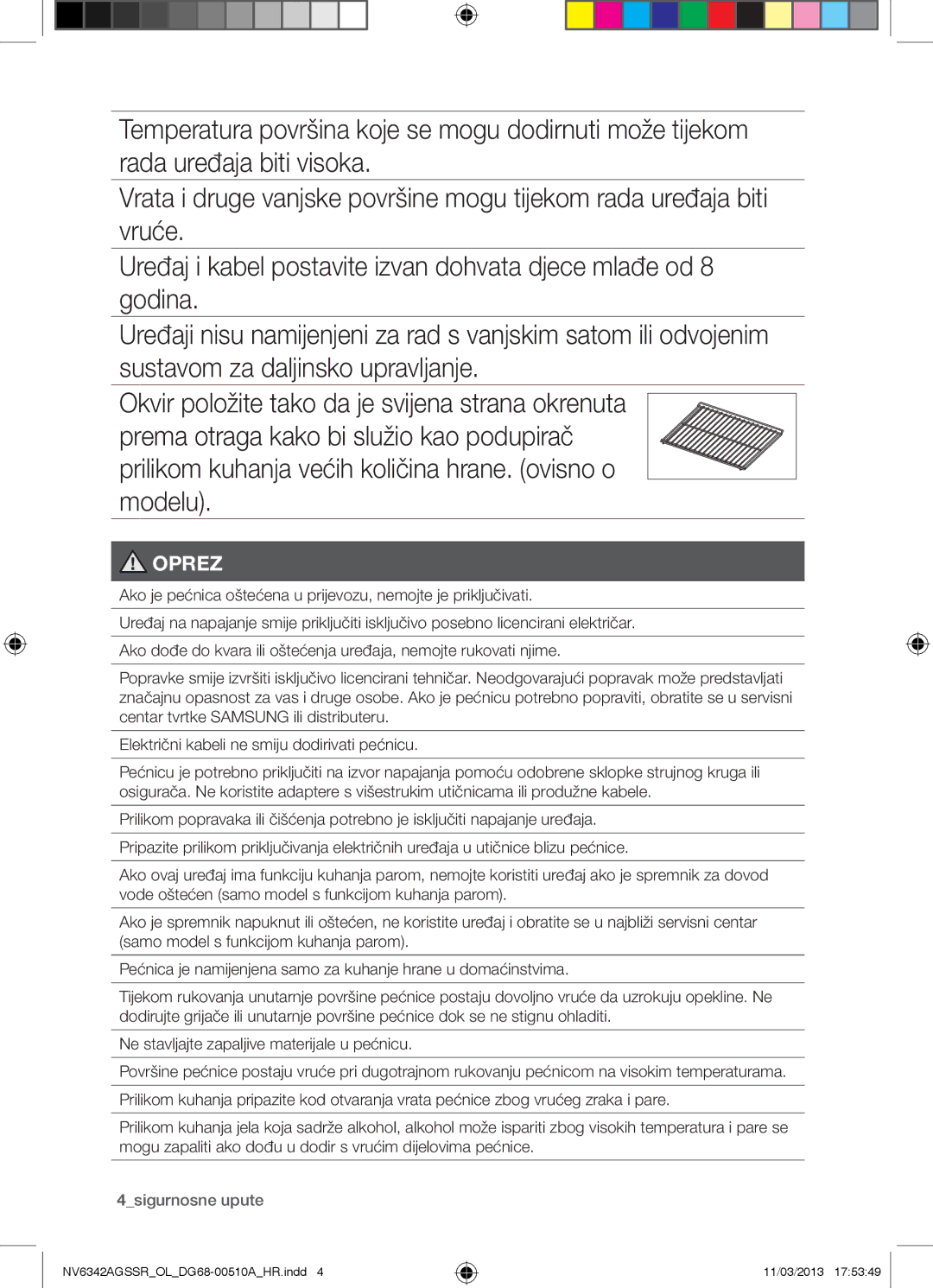 Samsung NV6342AGSSR/OL manual 4sigurnosne upute 