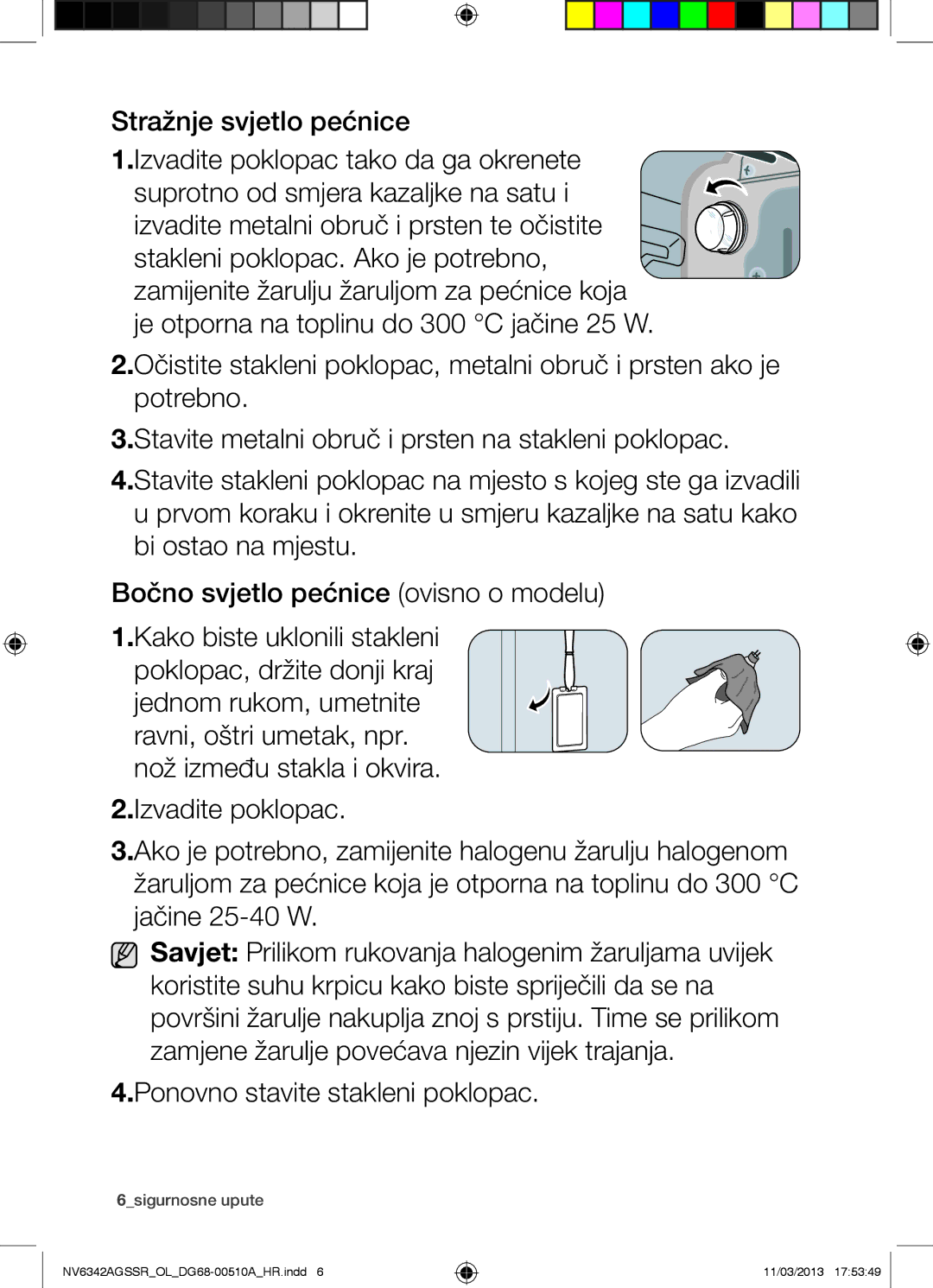 Samsung NV6342AGSSR/OL manual 6sigurnosne upute 