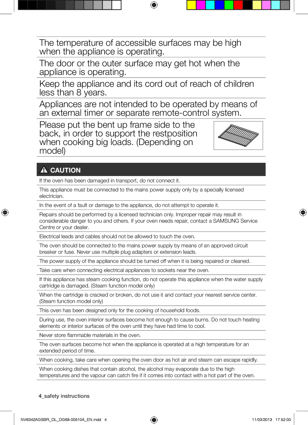 Samsung NV6342AGSSR/OL manual 4safety instructions 