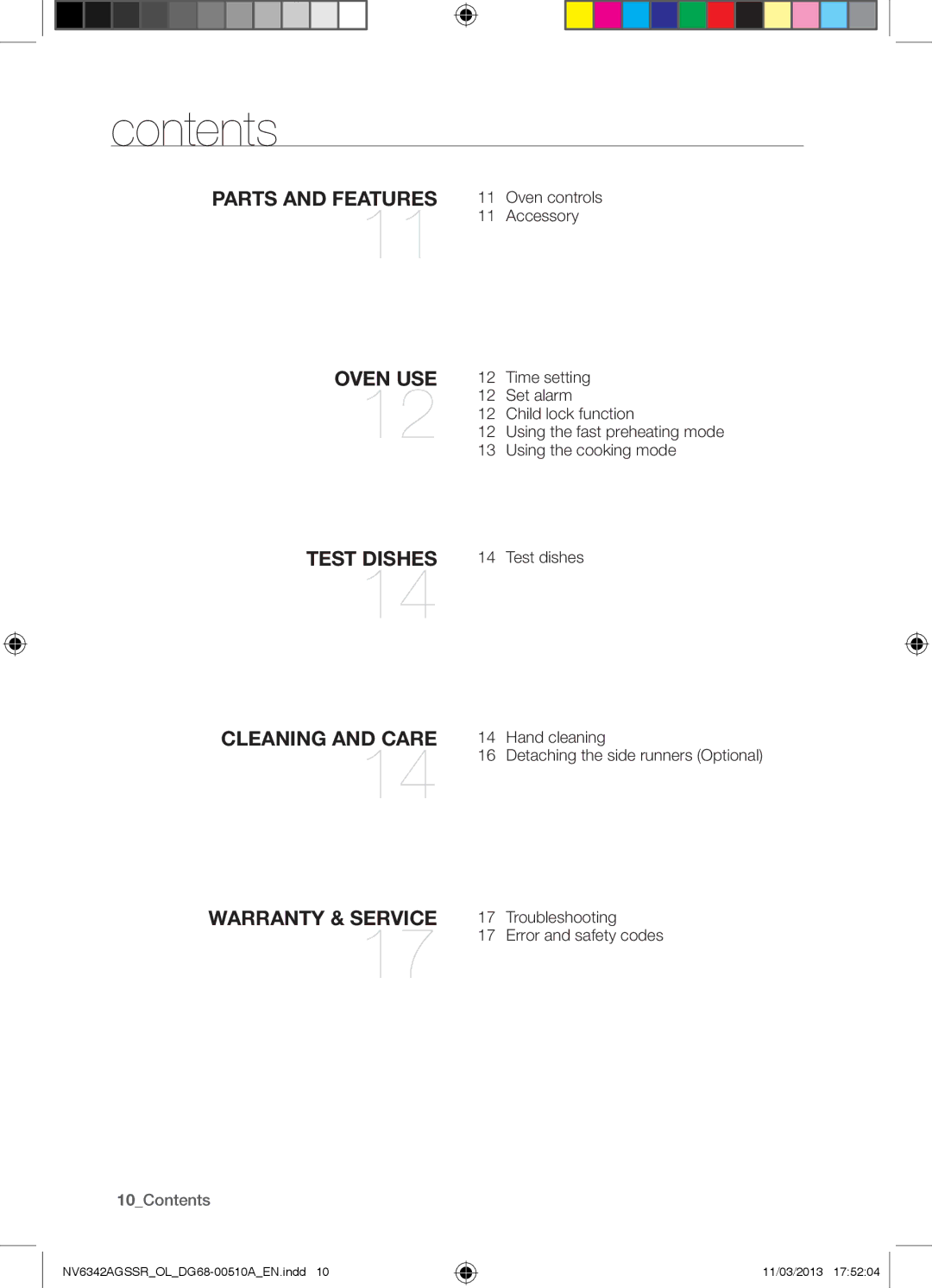 Samsung NV6342AGSSR/OL manual Contents 