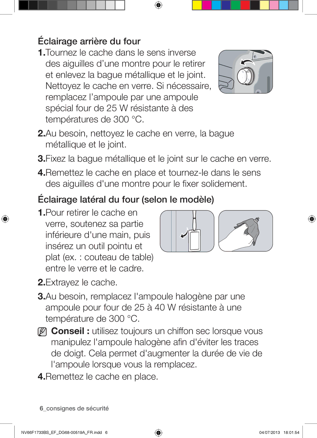 Samsung NV66F1733BS/EF manual 6consignes de sécurité 